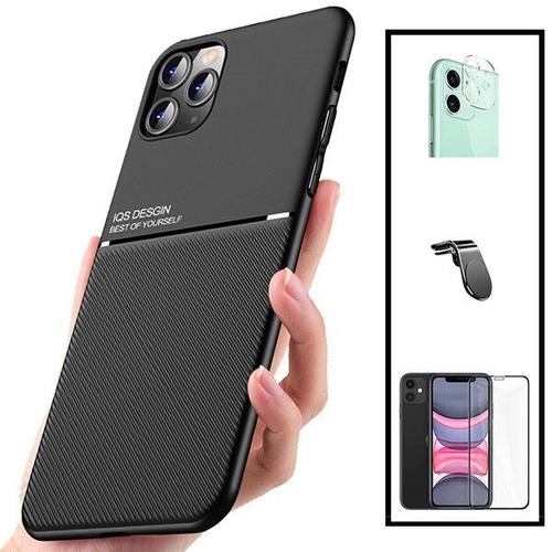 Kit Coque Magnétique Lux + Film De Verre Trempé 5d À Couverture Complète + Support Magnétique L Pour Iphone 12 Pro