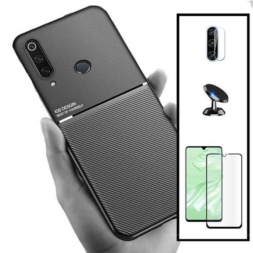 Kit Coque Magnétique Lux + Film De Verre Trempé 5d À Couverture Complète + Film Caméra Arrière + Support Magnétique Pour Huawei P30 Lite