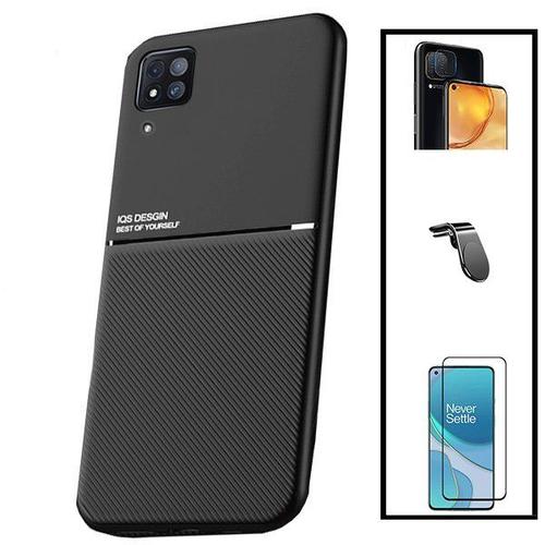 Kit Coque Magnétique Lux + Film De Verre Trempé 5d À Couverture Complète + Film Caméra Arrière + Support Magnétique L Pour Huawei P40 Lite