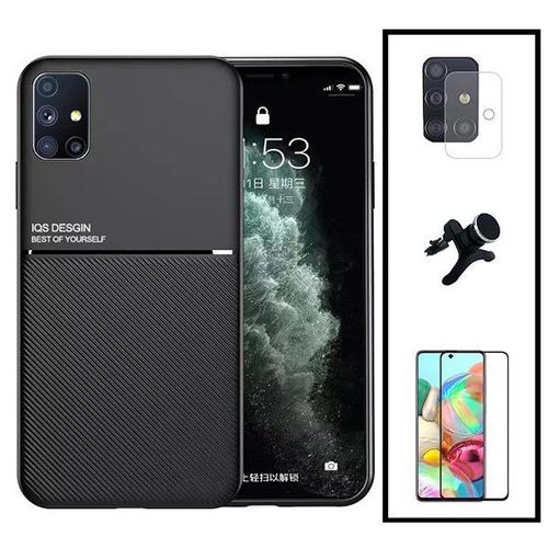 Kit Coque Magnétique Lux + Film De Verre Trempé 5d À Couverture Complète + Film Caméra Arrière + Support Magnétique Renforcé Pour Samsung Galaxy A31