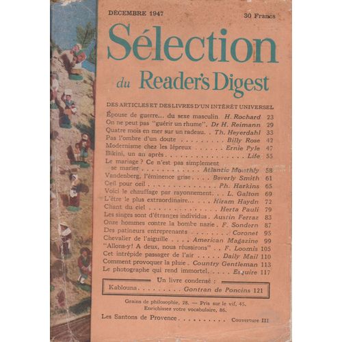 Selection Du Reader's Digest Decembre 1947
