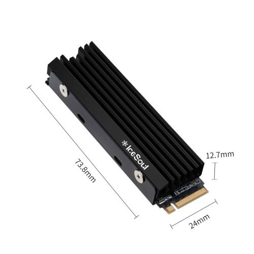 FinalCool IceSoul 08 ¿ radiateur de refroidissement en alliage d'aluminium, M.2 SSD, M2 NVME NGFF 2280, disque dur à semi-conducteurs