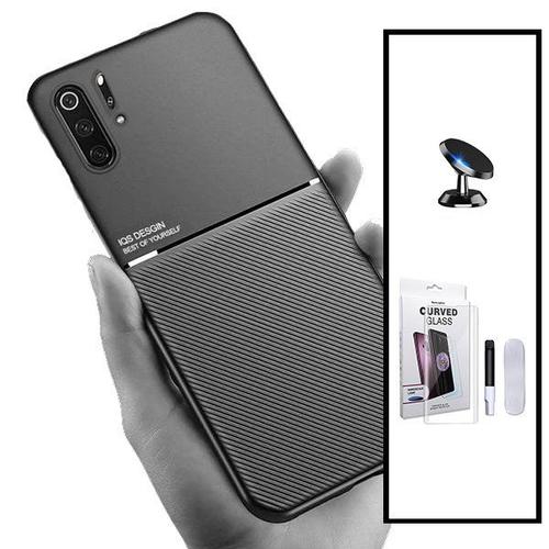 Kit Coque Magnétique Lux + Verre Trempé Nano Incurvé Uv + Support Magnétique Pour Huawei P30 Pro New Edition