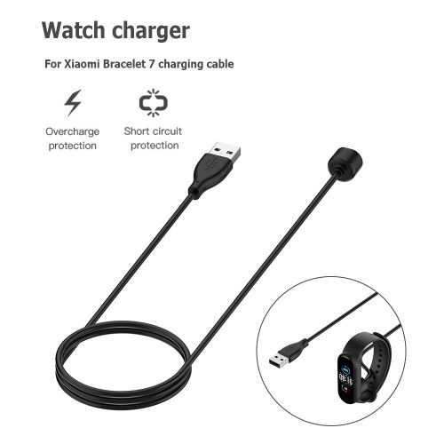Fil De Chargeur Usb 50cm, Bracelet Intelligent, Cordon De Câble De Charge Pour Xiaomi Mi Band 7, Accessoires Noir