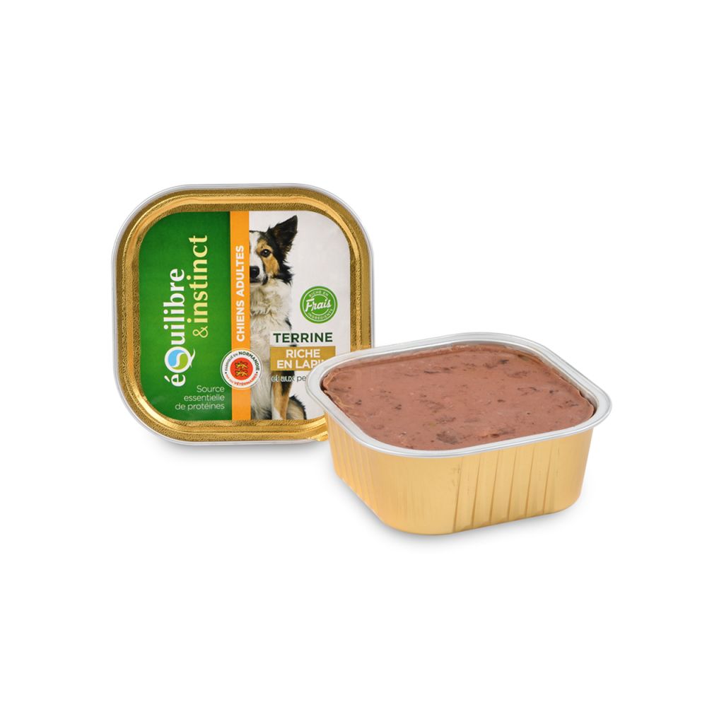 Equilibre & Instinct Une Terrine Riche En Lapin 1 Barquette De 300g Pour Chien Adulte 606277