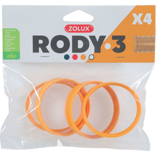 Zolux-4 Anneaux Connecteur Pour Tube Rody . Couleur Banane. Taille ? 6 Cm . Pour Rongeur.-Zo-206032