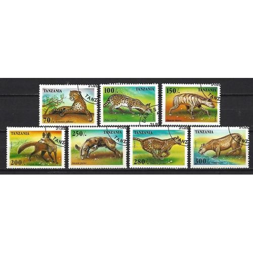 Animaux Faune Sauvage Tanzanie Série Compléte (131) De 7 Timbres Oblitérés
