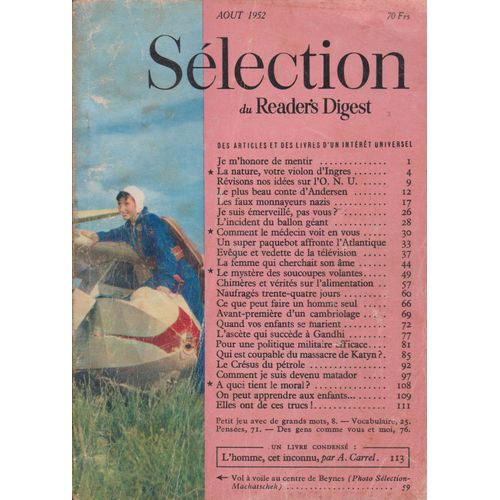 Selection Du Reader S Digest Aout 1952