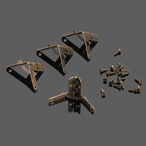 Charnière à ressort de support d'angle en fer, couvercle résistant à 90, matériel de couvercle en bois, étui à vin, boîte de montre, cadeau de bijoux anciens, 22x28mm, 12 pièces