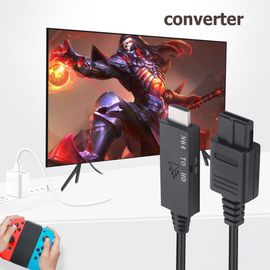 Adaptateur De Convertisseur De Câble Numérique 1m, Compatible Avec Nintendo 64 À Hdmi, Accessoires Plug And Play Pour Snes/Ngc/Sfc