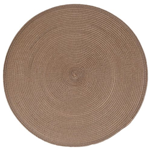 Lot 6x Set De Table Tressé Rond - Diam. 38 Cm - Taupe