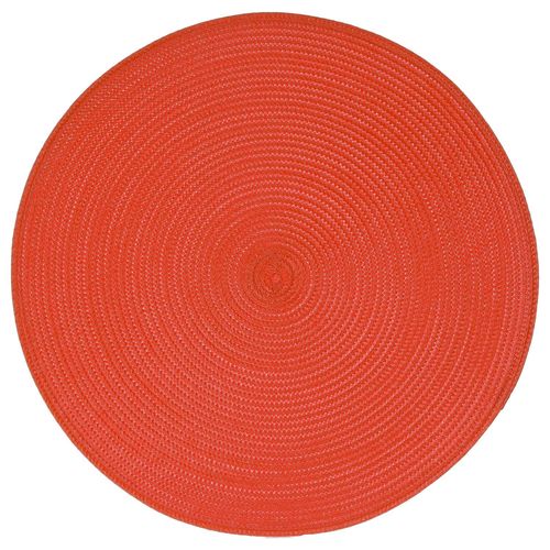 Lot 6x Set De Table Tressé Rond - Diam. 38 Cm - Rouge