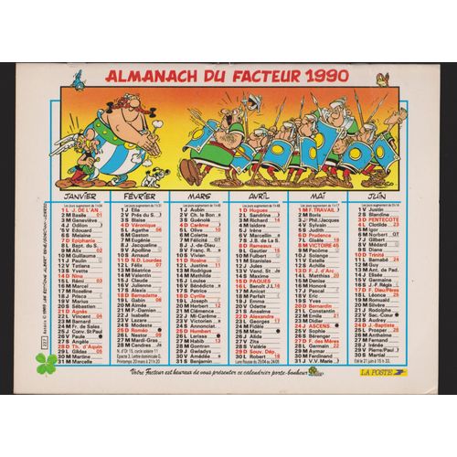 Astérix (Edition Albert René / Goscinny - Uderzo - Calendrier De La Poste 1990