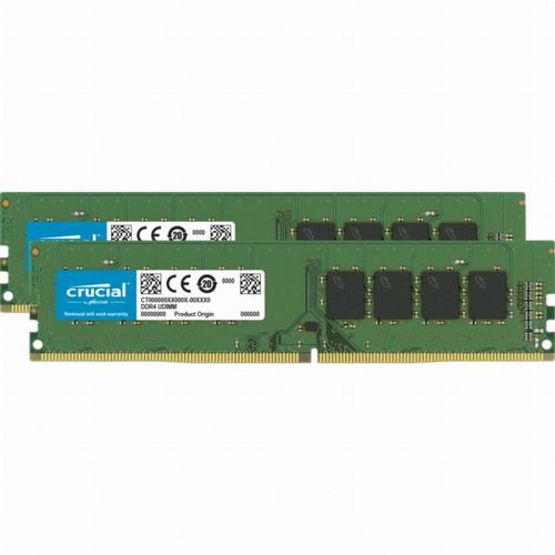 Crucial - DDR4 - kit - 32 Go: 2 x 16 Go - DIMM 288 broches - 2666 MHz / PC4-21300 - CL19 - 1.2 V - mémoire sans tampon - non ECC