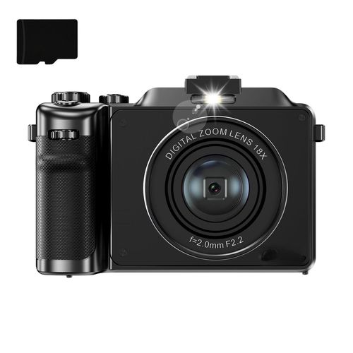 Appareil photo numérique 4K/48MP/zoom numérique 18X/mise au point automatique/double caméra carte mémoire 32 Go Le noir