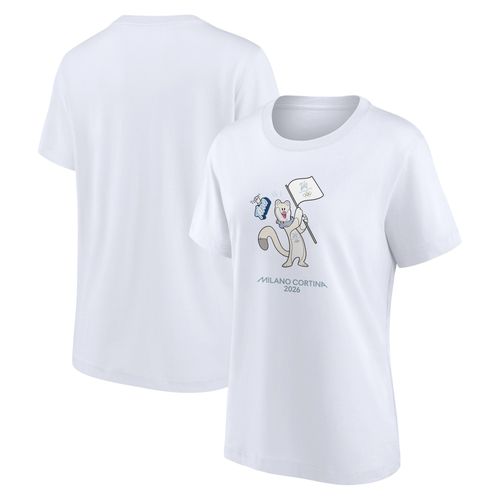 T-Shirt Graphique Mascotte Des Jeux Olympiques De Milano Cortina 2026 - Blanc - Femmes