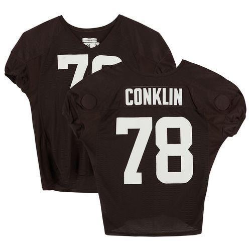 Jack Conklin Cleveland Browns Maillot Marron N° 78 Utilisé À L'entraînement De La Saison 2021 De La Nfl