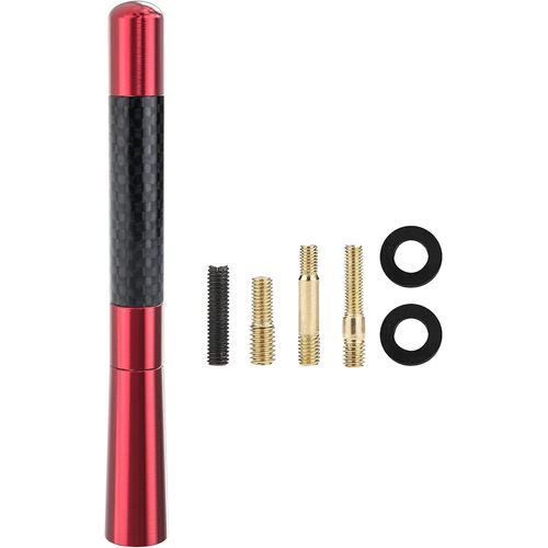 Mât D'antenne De Voiture Rouge Universel En Fibre De Carbone, Antenne Courte De Remplacement Pour Véhicule De Camion, 4,7 Pouces, Compatible Avec Ford, Dodge, Jeep, Toyota, Nissan, Mazda