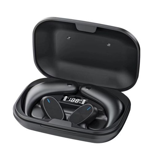 Avec casque Bluetooth stéréo professionnel à conduction osseuse d'entrepôt de chargement, style: affichage numérique X6Pro noir