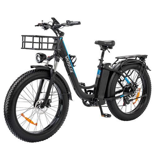 Ridstar Mn26 Vélo Électrique, Moteur 750 W, Gros Pneu 26 X 4,0', Batterie 48 V 20 Ah, Vitesse Maximale De 58 Km/H, Autonomie Maximale De 90 Km, Shimano 7 Vitesses, Frein À Disque Mécanique