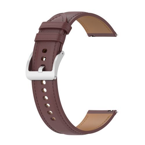 Pour Garmin Vivomove Style Bracelet En Cuir Véritable En Relief - Marron Foncé