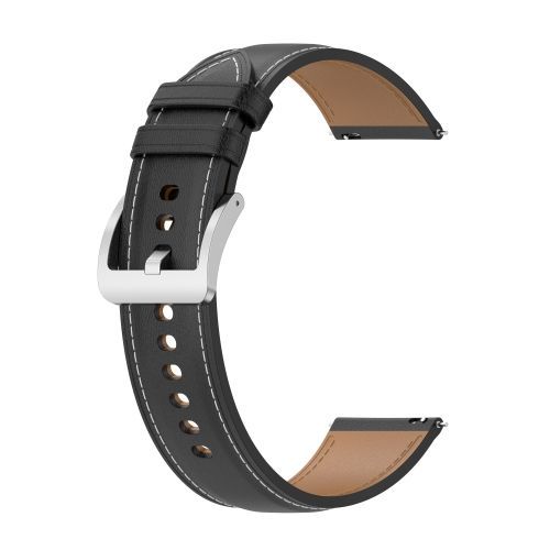 Pour Garmin Vivomove Style Bracelet En Cuir Véritable En Relief - Noir