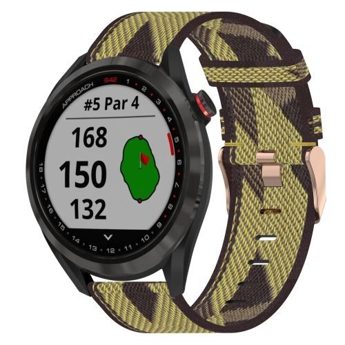 Pour Garmin Approach S40 20mm Bracelet Tissé En Nylon - Jaune