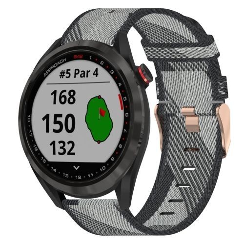 Pour Garmin Approach S40 20mm Bracelet Tissé En Nylon - Gris
