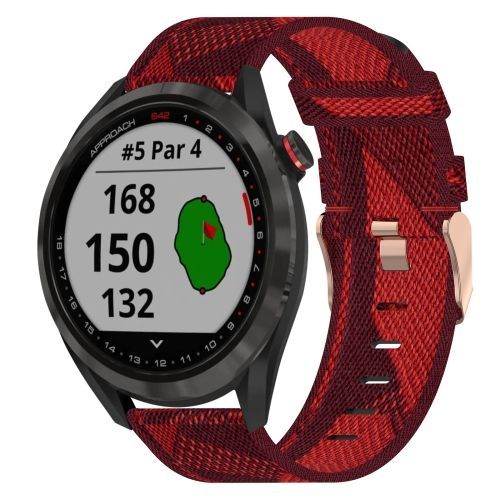 Pour Garmin Approach S40 20mm Bracelet Tissé En Nylon - Rouge