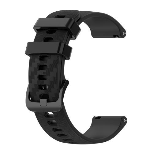 Pour Garmin Vivomove Style 20mm Bracelet En Silicone Rayée En Fibre De Carbone - Noir