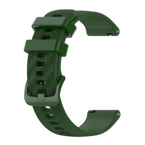Pour Garmin Vivomove Style 20mm Bracelet En Silicone Rayée En Fibre De Carbone - Amy Vert