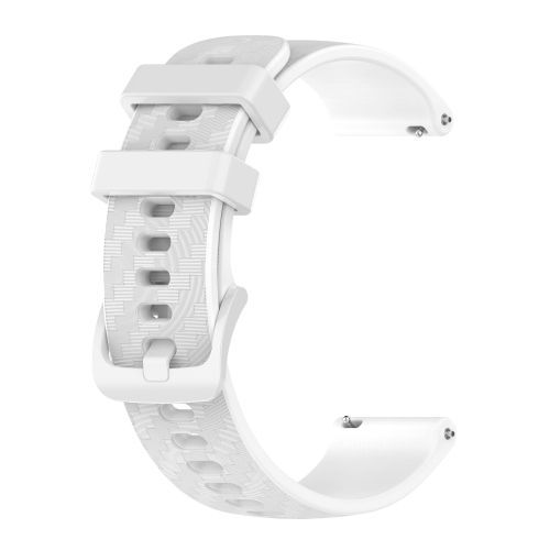 Pour Garmin Vivomove Style 20mm Bracelet En Silicone Rayée En Fibre De Carbone - Blanc