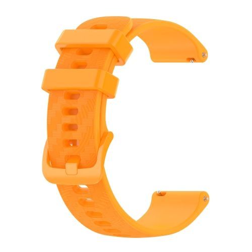 Pour Garmin Vivomove Style 20mm Bracelet En Silicone Rayée En Fibre De Carbone - Jaune