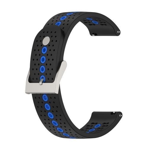 Pour Garmin Vivomove Style 20mm Bracelet En Silicone - Noir Bleu
