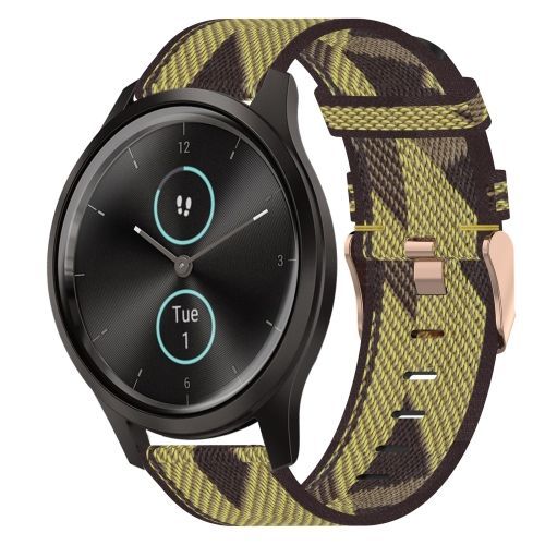 Pour Garmin Vivomove Style 20mm Bracelet Tissé En Nylon - Jaune