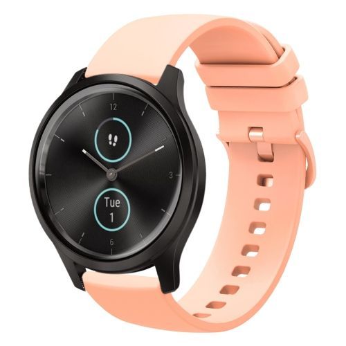 Pour Garmin Vivomove Style 20mm Bracelet En Silicone Souple De Couleur Unie - Rose