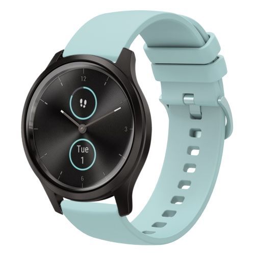 Pour Garmin Vivomove Style 20mm Bracelet En Silicone Souple De Couleur Unie - Vert Saphir