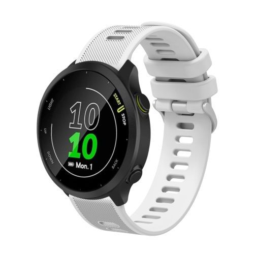 Pour Garmin Vivomove Style 20mm Bracelet En Sergé De Silicone - Blanc