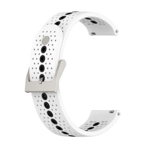 Pour Garmin Vivomove Style 20mm Bracelet En Silicone - Blanc Noir