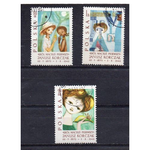 Pologne- Lot De 3 Timbres Oblitérés - Hommage À Janusz Korczack