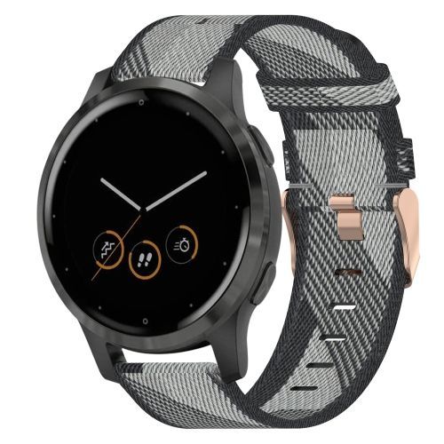 Pour Garmin Vivoactive 4s 18mm Bracelet Tissé En Nylon - Gris