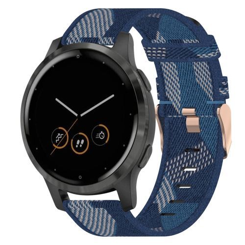 Pour Garmin Vivoactive 4s 18mm Bracelet Tissé En Nylon - Bleu