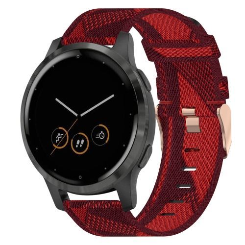 Pour Garmin Vivoactive 4s 18mm Bracelet Tissé En Nylon - Rouge