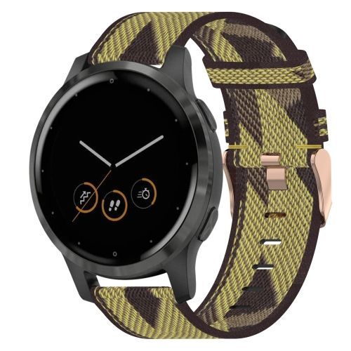 Pour Garmin Vivoactive 4s 18mm Bracelet Tissé En Nylon - Jaune