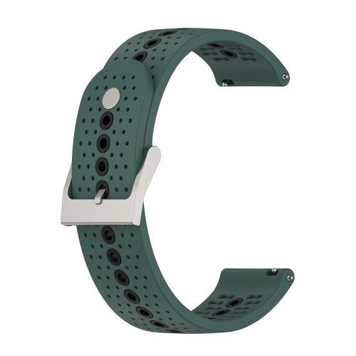 Pour Garmin Vivomove Style 20mm Bracelet En Silicone - Vert Olive Noir