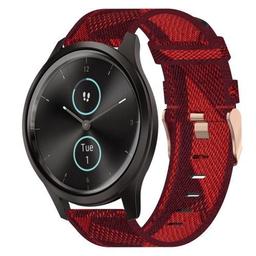 Pour Garmin Vivomove Style 20mm Bracelet Tissé En Nylon - Rouge