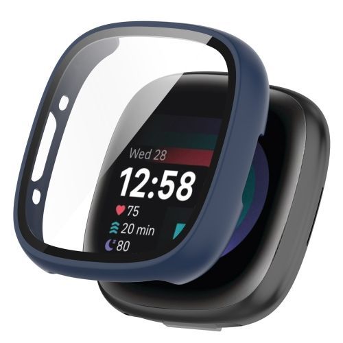 Pour Fitbit Sense 2 Pc + Coque De Protection Intégré À Film Trempé - Bleu Nuit