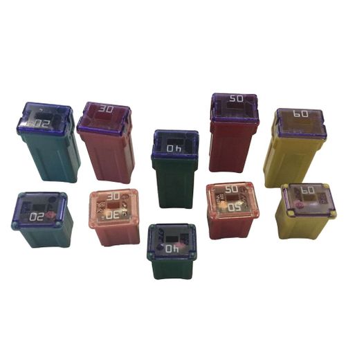 20A/30A/40A/50A/60A Bateau Gebildet 5pcs 12V-24V Forme Carrée JCASE Fusible Assortiment pour Voiture pour Camions Voitures et SUV 