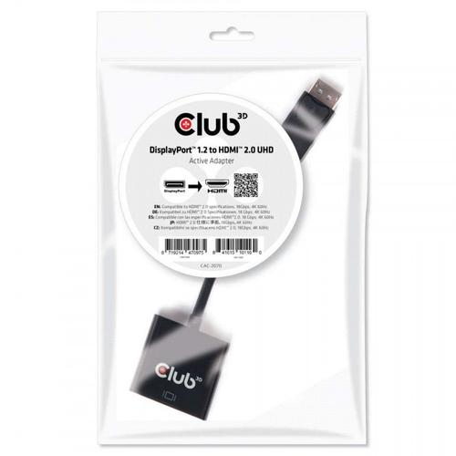 Club 3D - Adaptateur vidéo - DisplayPort mâle pour HDMI femelle - 20.3 cm - support 4K