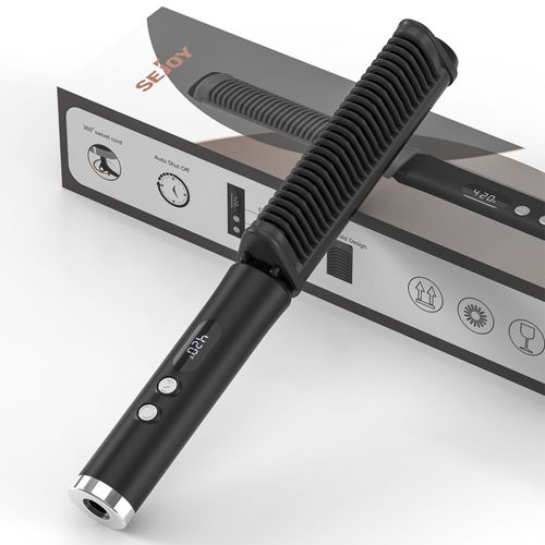 Sejoy Brosse Lissante Ionique,  2 En 1 Lisseur / Boucleur Pour Lisser Et Boucles, Peigne À Cheveux De La Température Réglable, Arrêt Automatique - Noir